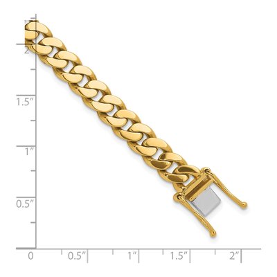 14K Yellow Gold 7.7mm Curb Chain Bracelet – view 4