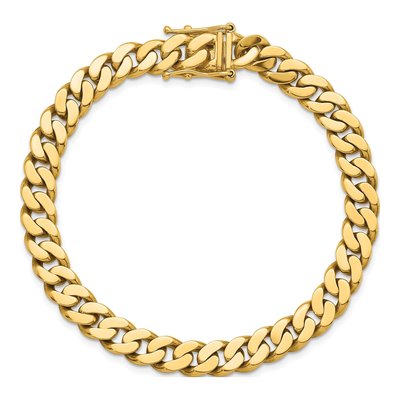 14K Yellow Gold 7.7mm Curb Chain Bracelet – view 6