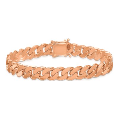 14K Rose Gold 9.5mm Curb Chain Bracelet – view 3