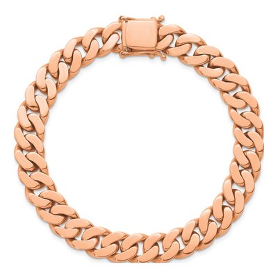 14K Rose Gold 9.5mm Curb Chain Anklet – view 4