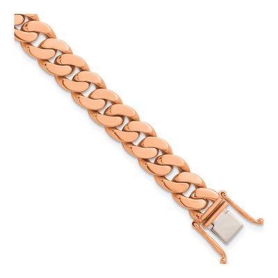 14K Rose Gold 9.5mm Curb Chain Anklet
