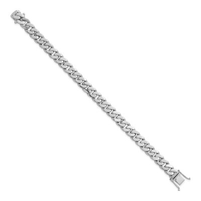 14K White Gold 9.5mm Curb Chain Bracelet – view 3