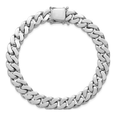 14K White Gold 9.5mm Curb Chain Anklet – view 5