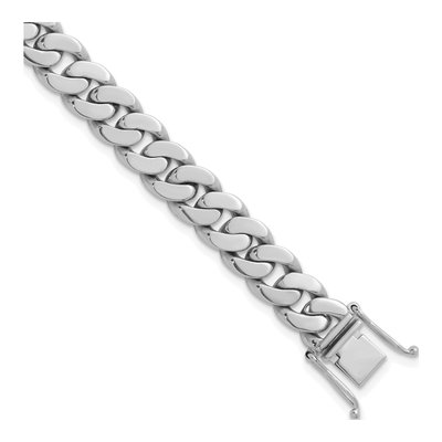 14K White Gold 9.5mm Curb Chain Anklet
