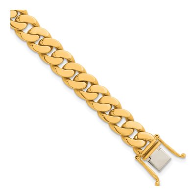 14K Yellow Gold 9.5mm Curb Chain Bracelet