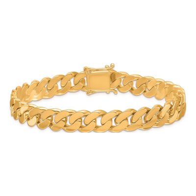 14K Yellow Gold 9.5mm Curb Chain Anklet – view 3