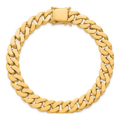 14K Yellow Gold 9.5mm Curb Chain Anklet – view 4