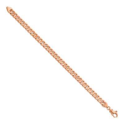 14K Rose Gold 6.7mm Curb Chain Bracelet – view 2