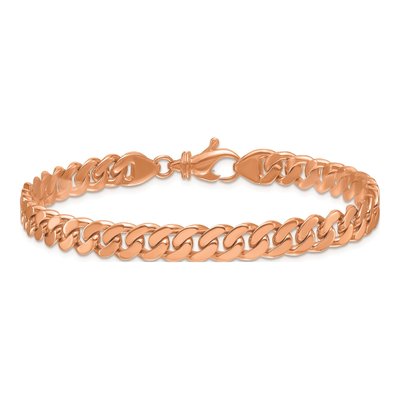 14K Rose Gold 6.7mm Curb Chain Bracelet – view 3