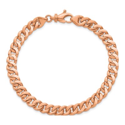 14K Rose Gold 6.7mm Curb Chain Bracelet – view 4