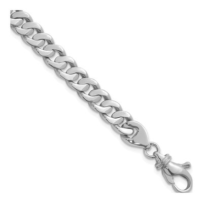 14K White Gold 6.7mm Curb Chain Bracelet
