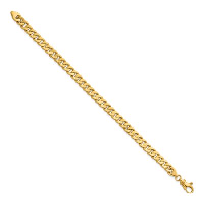 14K Yellow Gold 6.7mm Curb Chain Bracelet – view 2