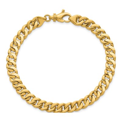 14K Yellow Gold 6.7mm Curb Chain Bracelet – view 4