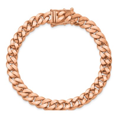14K Rose Gold 8.2mm Curb Chain Bracelet – view 4