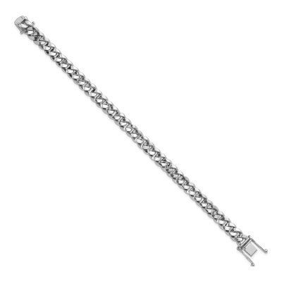 14K White Gold 8.2mm Curb Chain Bracelet – view 2