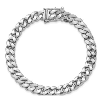 14K White Gold 8.2mm Curb Chain Bracelet – view 4