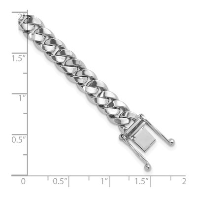 14K White Gold 8.2mm Curb Chain Bracelet – view 5