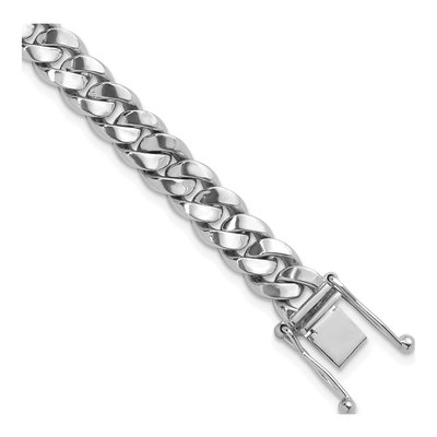 14K White Gold 8.2mm Curb Chain Bracelet