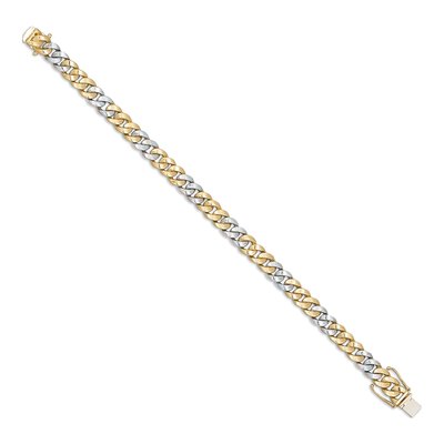 14K Two-Tone Gold 8.2mm Curb Chain Bracelet – view 2