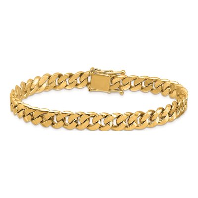 14K Yellow Gold 8.2mm Curb Chain Bracelet – view 5