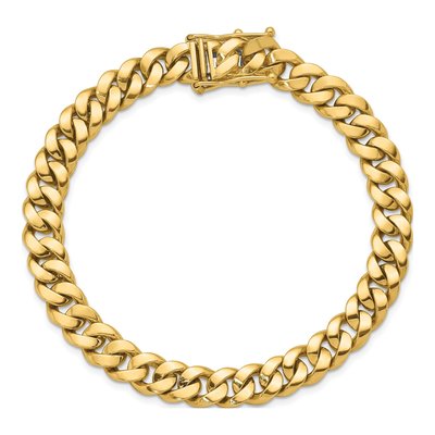 14K Yellow Gold 8.2mm Curb Chain Bracelet – view 6