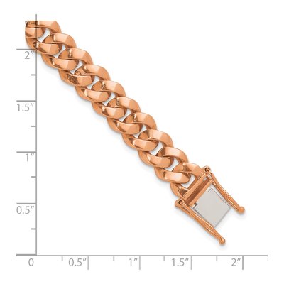 14K Rose Gold 9.5mm Curb Chain Bracelet – view 5