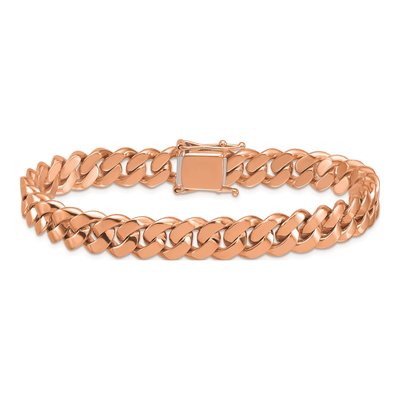 14K Rose Gold 9.5mm Curb Chain Anklet – view 3