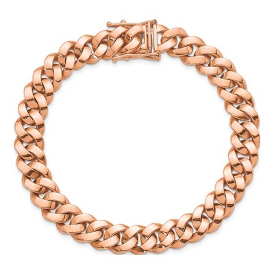 14K Rose Gold 9.5mm Curb Chain Anklet – view 4