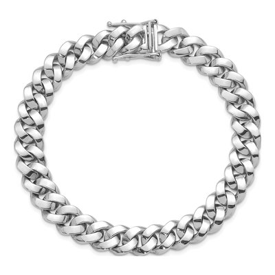 14K White Gold 9.5mm Curb Chain Bracelet – view 4