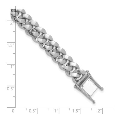14K White Gold 9.5mm Curb Chain Bracelet – view 5