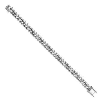 14K White Gold 9.5mm Curb Chain Anklet – view 2