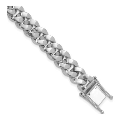 14K White Gold 9.5mm Curb Chain Anklet