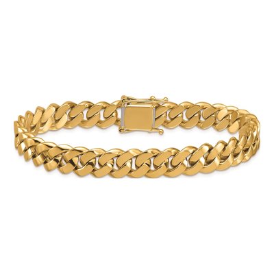14K Yellow Gold 9.5mm Curb Chain Bracelet – view 5