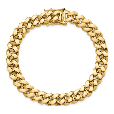 14K Yellow Gold 9.5mm Curb Chain Bracelet – view 6