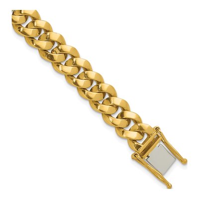 14K Yellow Gold 9.5mm Curb Chain Bracelet