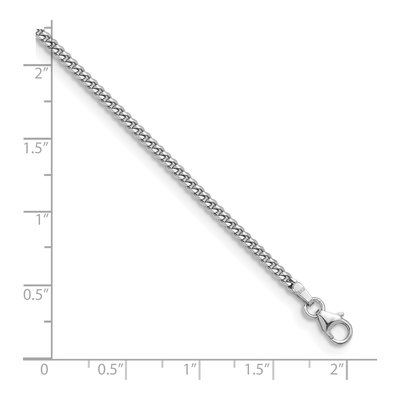 14K White Gold 2.4mm Curb Chain – view 5