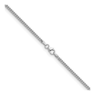 14K White Gold 2.4mm Curb Chain – view 4