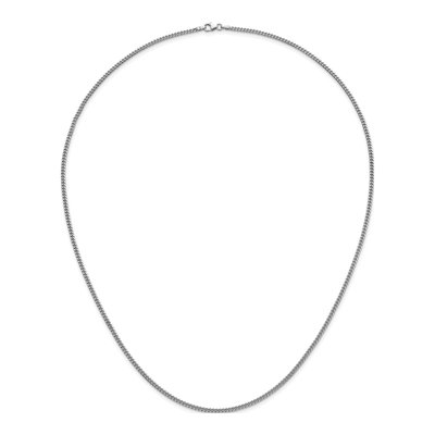 14K White Gold 2.4mm Curb Chain – view 6