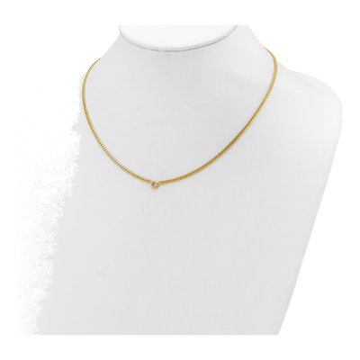 14K Yellow Gold 18-inch Curb Bezel Mount Necklace – view 4