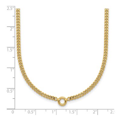 14K Yellow Gold 18-inch Curb Bezel Mount Necklace – view 6