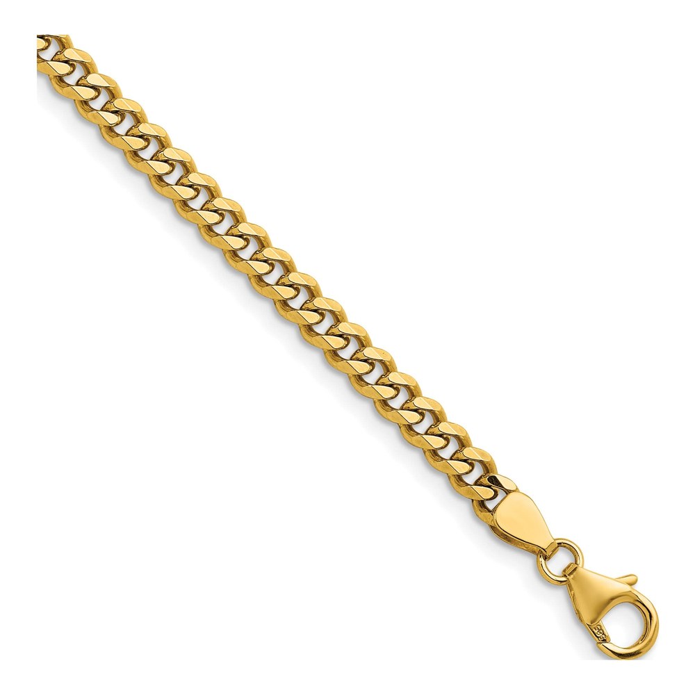 Herco 14K Yellow Gold Polished 4.2mm Solid Curb 20 Inch Chain Necklace with Lobster Clasp
