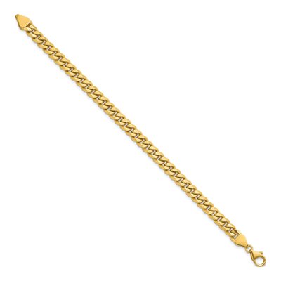 14K Yellow Gold 6.8mm Curb Chain Bracelet – view 2