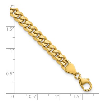 14K Yellow Gold 6.8mm Curb Chain Bracelet – view 3