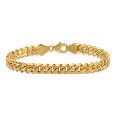 14K Yellow Gold 6.8mm Curb Chain Bracelet – view 4
