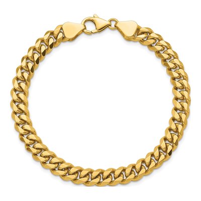 14K Yellow Gold 6.8mm Curb Chain Bracelet – view 5