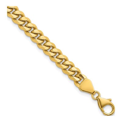 14K Yellow Gold 6.8mm Curb Chain Bracelet