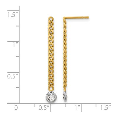 14K Yellow Gold 1/5 ct tw Diamond Curb Dangle Earrings – view 5