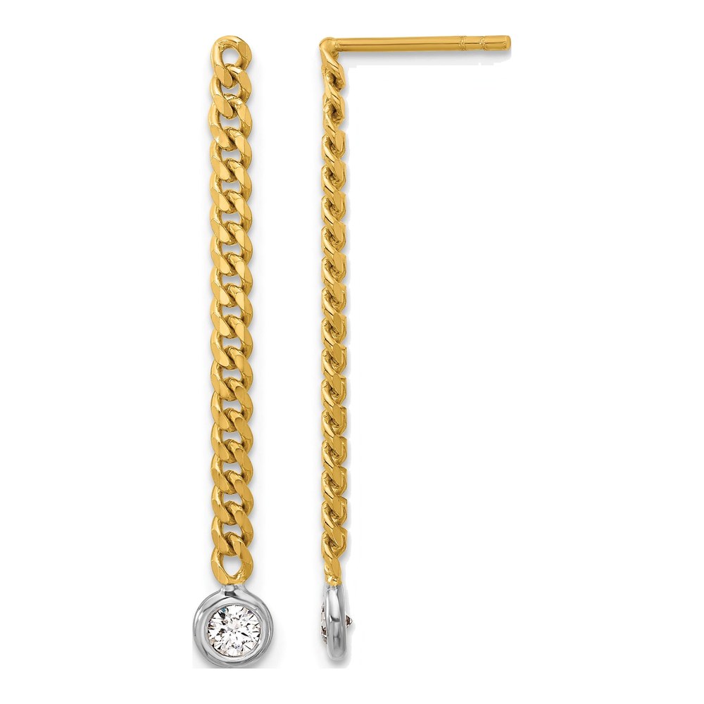 Herco 14K Yellow Gold Curb 2.4mm With 0.103ct Diamond