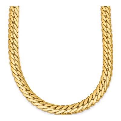 14K Yellow Gold 7mm Fancy Link Chain