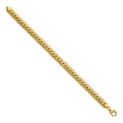 14K Yellow Gold 7mm Fancy Link Chain Bracelet – view 2
